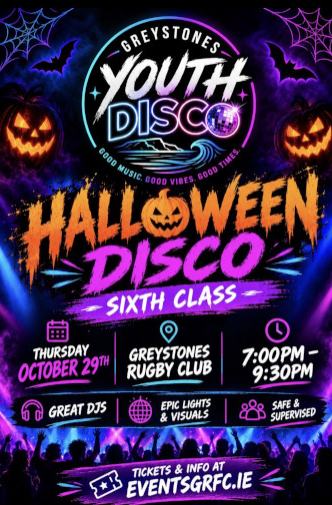 Greystones Youth Halloween Disco – Sixth Class
