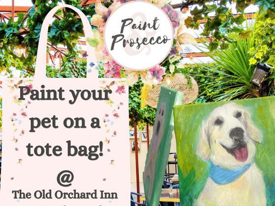 Paint your pet on a totebag with Paint & Prosecco