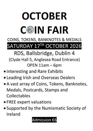 October Coin Fair- The Numismatic Association of Ireland