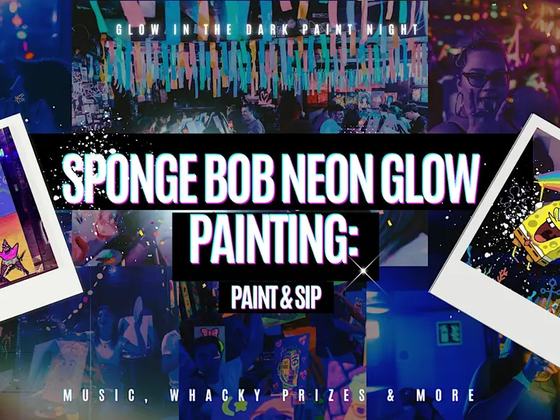 Neon Painting: Sponge Bob