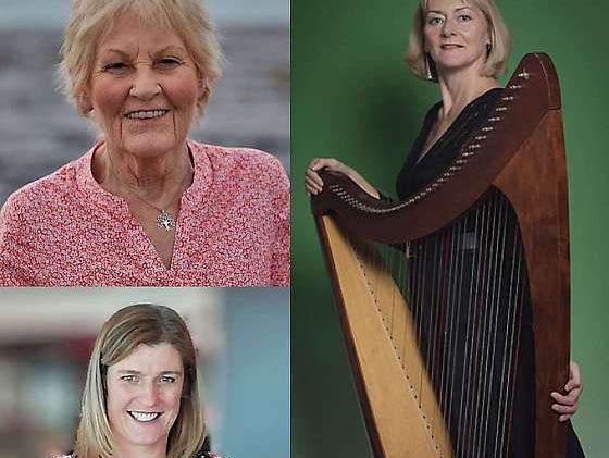 Catherine Rhatigan, Treasa Ní Mhiolláin & Eileen Carr at the Ancient Music Festival