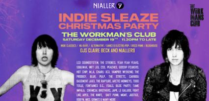 Nialler 9’s Indie Sleaze Christmas Party! with Claire Beck