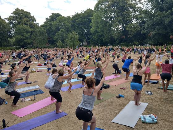 Happenings Saturday Yoga in Dartmouth Square