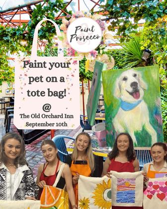Paint Your Pet on a Tote Bag with Paint & Prosecco at The Old Orchard Inn in Rathfarnham