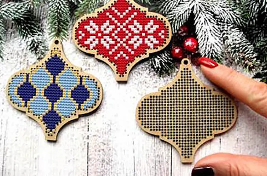 Embroidered Christmas Ornaments